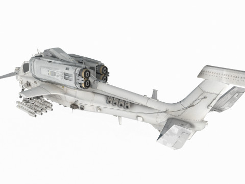 Future sci-fi armed helicopter 3D Model