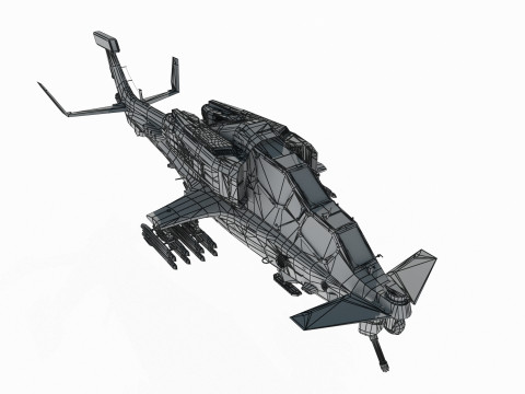 Future sci-fi armed helicopter 3D Model