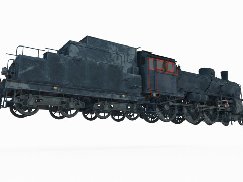 Modern vehicle steam locomotive 3D Model
