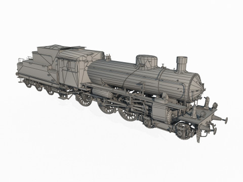 Modern vehicle steam locomotive Model 3D