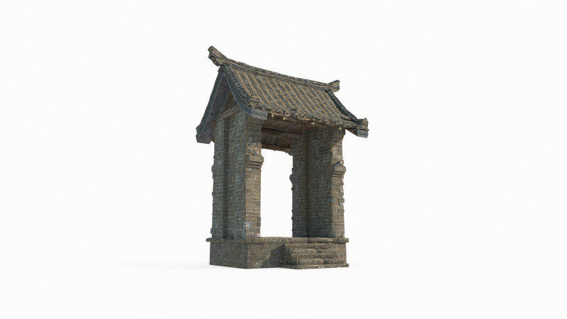 Side door of the Asian Ancient Architecture Institute Model 3D .c4d .max .obj .3ds .fbx .stl .blend 