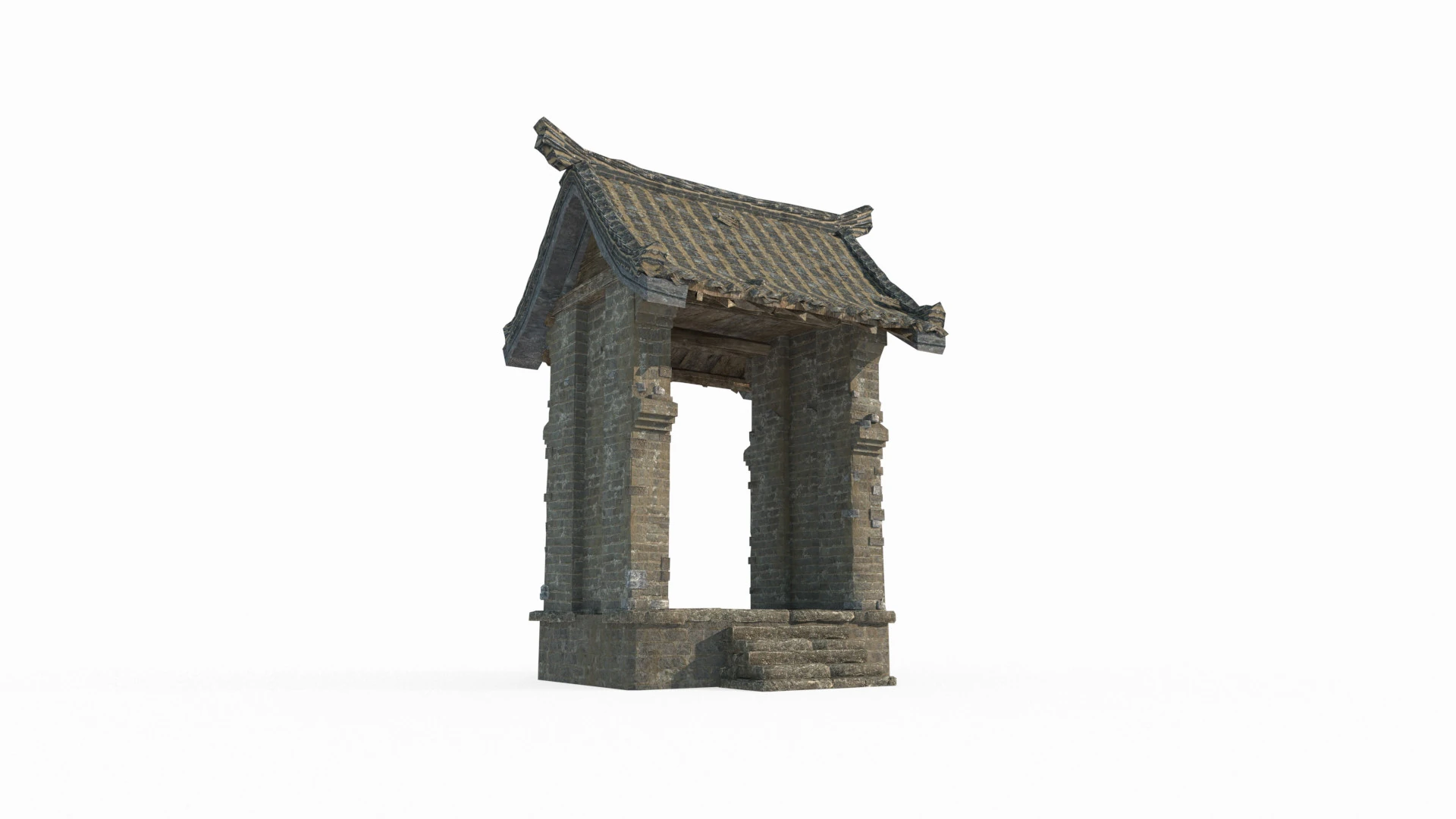 Side door of the Asian Ancient Architecture Institute 3D Model .c4d .max .obj .3ds .fbx .stl .blend 