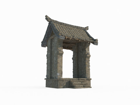 Side door of the Asian Ancient Architecture Institute 3D मॉडल
