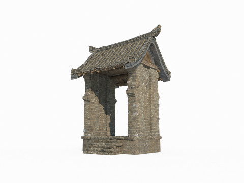 Side door of the Asian Ancient Architecture Institute Model 3D