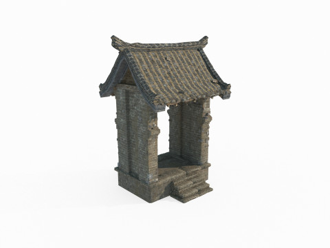 Side door of the Asian Ancient Architecture Institute Model 3D
