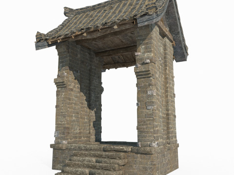 Side door of the Asian Ancient Architecture Institute Model 3D