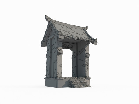 Side door of the Asian Ancient Architecture Institute Model 3D