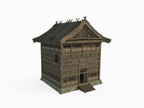 Ancient Asian architecture wooden houses 3D 模型