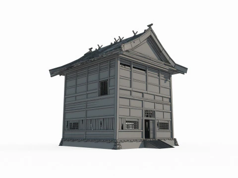 Ancient Asian architecture wooden houses 3D Model