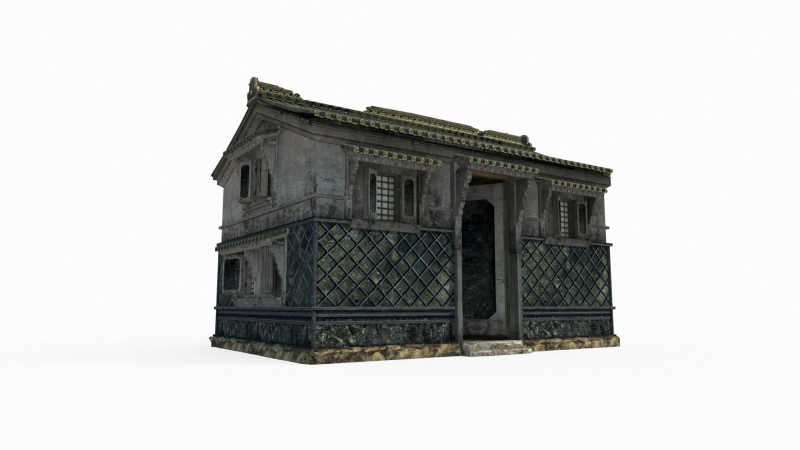 Ancient Asian architecture and residential buildings Model 3D .c4d .max .obj .3ds .fbx .stl .blend