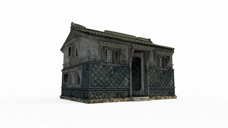 Starożytna azjatycka architektura i budynki mieszkalne Model 3D .c4d .max .obj .3ds .fbx .stl .blend 