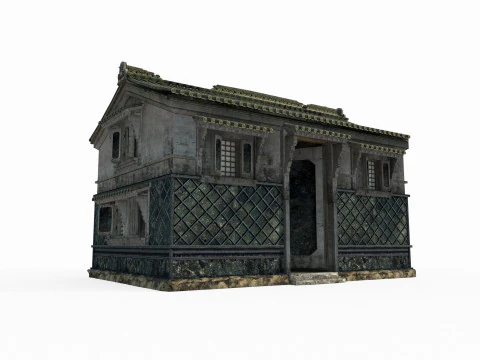 Alte asiatische Architektur und Wohngeb&auml;ude 3D Modell