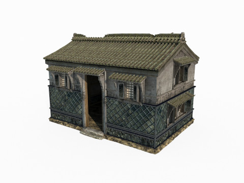 Ancient Asian architecture and residential buildings Modello 3D