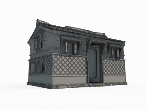 Ancient Asian architecture and residential buildings Modello 3D
