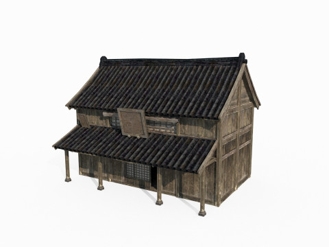 Asian ancient architecture wooden house tile house 3D 모델