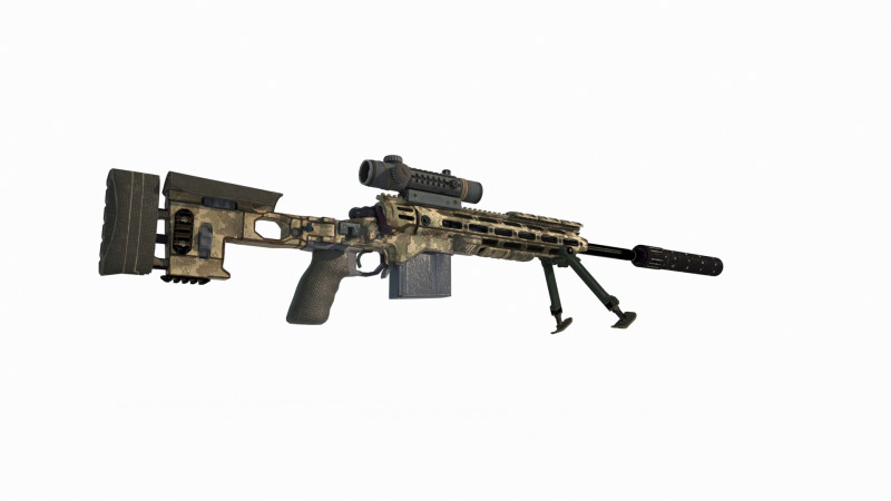 Modern weapon long-range sniper rifle 3D Модель .c4d .max .obj .3ds .fbx .stl .blend