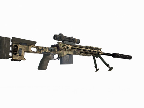 Modern weapon long-range sniper rifle 3D Modell