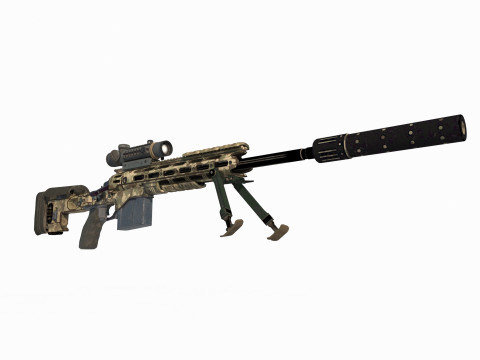 Modern weapon long-range sniper rifle 3D Модель