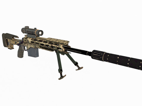 Modern weapon long-range sniper rifle 3D Модель