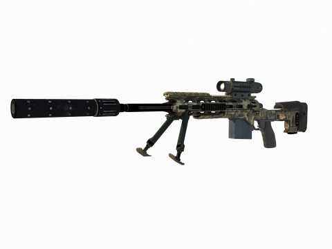 Modern weapon long-range sniper rifle 3D Модель