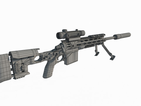 Modern weapon long-range sniper rifle 3D Модель