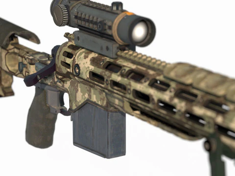 Fucile da cecchino a lungo raggio con arma moderna Modello 3D