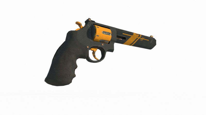 Modern weapon heavy revolver 3D Модель .c4d .max .obj .3ds .fbx .stl .blend