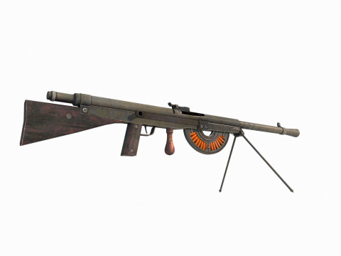 Old style weapon light machine 3D Modell