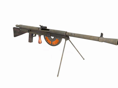 Old style weapon light machine 3D Model
