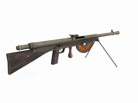 Old style weapon light machine 3D Model