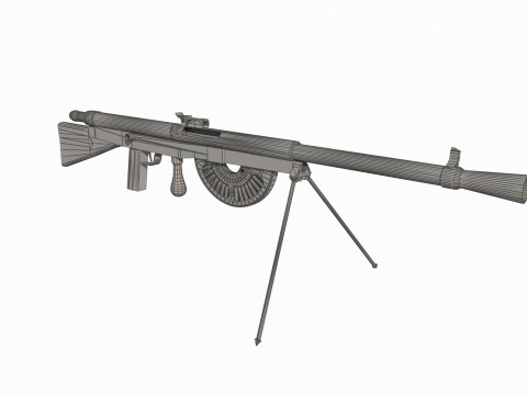 Old style weapon light machine 3D Модель