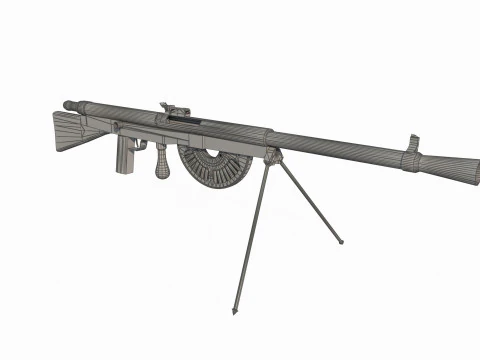 Old style weapon light machine 3D Model