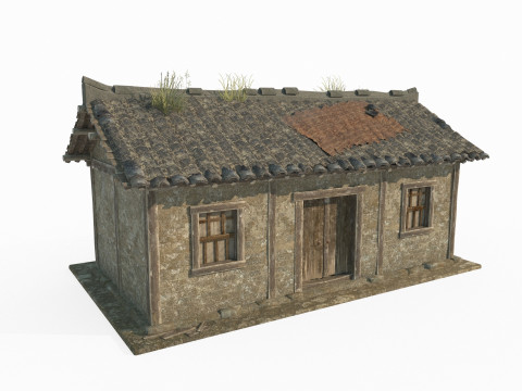 Asian ancient architecture tile house single room 3Dモデル