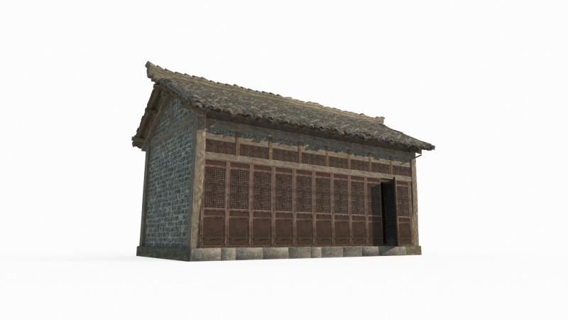 Asian ancient architecture tile shop 3D 模型 .c4d .max .obj .3ds .fbx .stl .blend