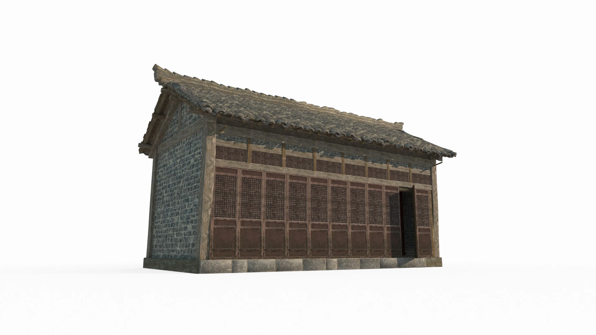 Asian ancient architecture tile shop 3D Model .c4d .max .obj .3ds .fbx .stl .blend 