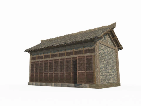 Asian ancient architecture tile shop 3D Model