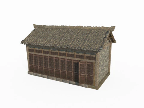 Asian ancient architecture tile shop 3D Model