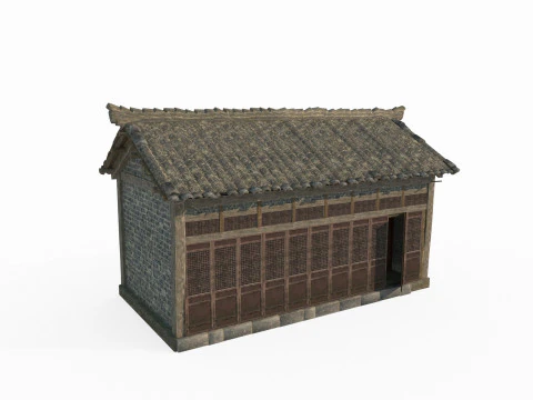 Asian ancient architecture tile shop 3D Model