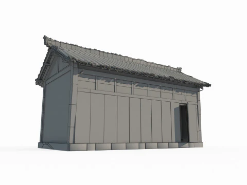 Asian ancient architecture tile shop 3D Model