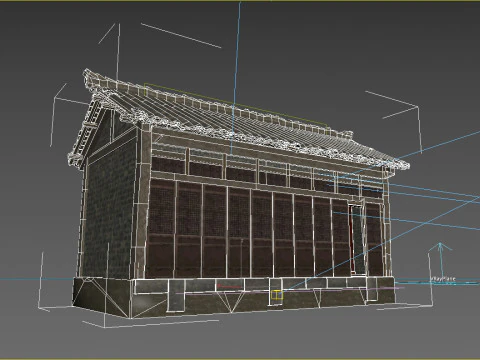 Asian ancient architecture tile shop 3D Model