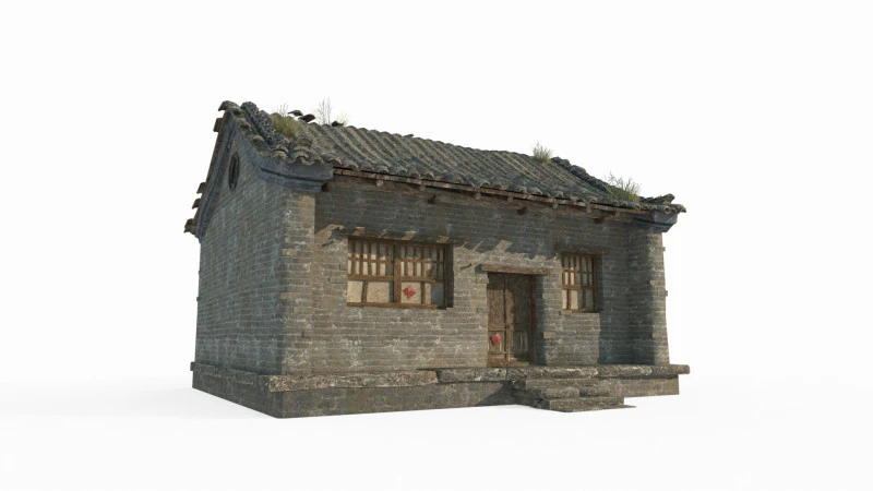 Arsitektur Asia kuno dan bangunan tempat tinggal Model 3D .c4d .max .obj .3ds .fbx .stl .blend 