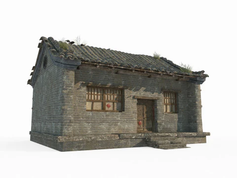 Alte asiatische Architektur und Wohngeb&auml;ude 3D Modell