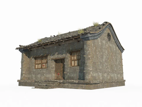 Arsitektur Asia kuno dan bangunan tempat tinggal Model 3D