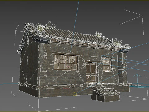 Arsitektur Asia kuno dan bangunan tempat tinggal Model 3D