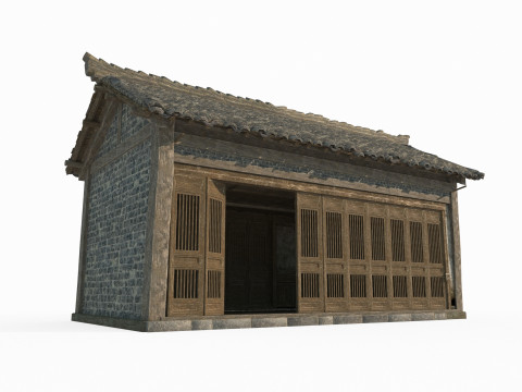Ancient Asian architecture urban tile houses Modelo 3D
