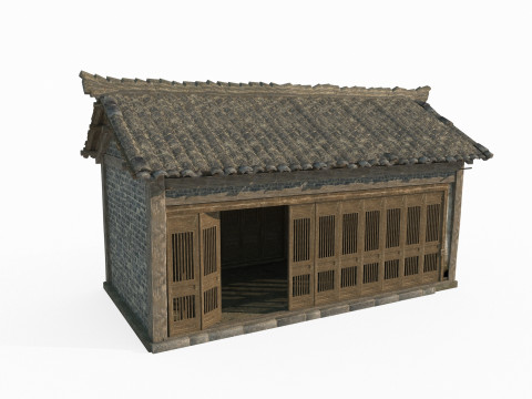 Ancient Asian architecture urban tile houses 3D 模型