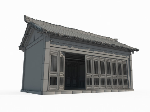 Ancient Asian architecture urban tile houses 3D 模型