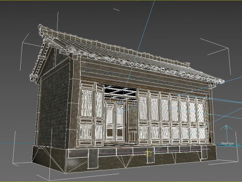 Casas urbanas de azulejos de arquitetura asi&aacute;tica antiga Modelo 3D
