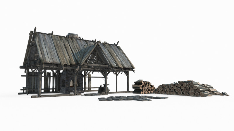 Medieval architecture blacksmith shop Modelo 3D .c4d .max .obj .3ds .fbx .stl .blend