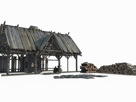 Medieval architecture blacksmith shop Modèle 3D